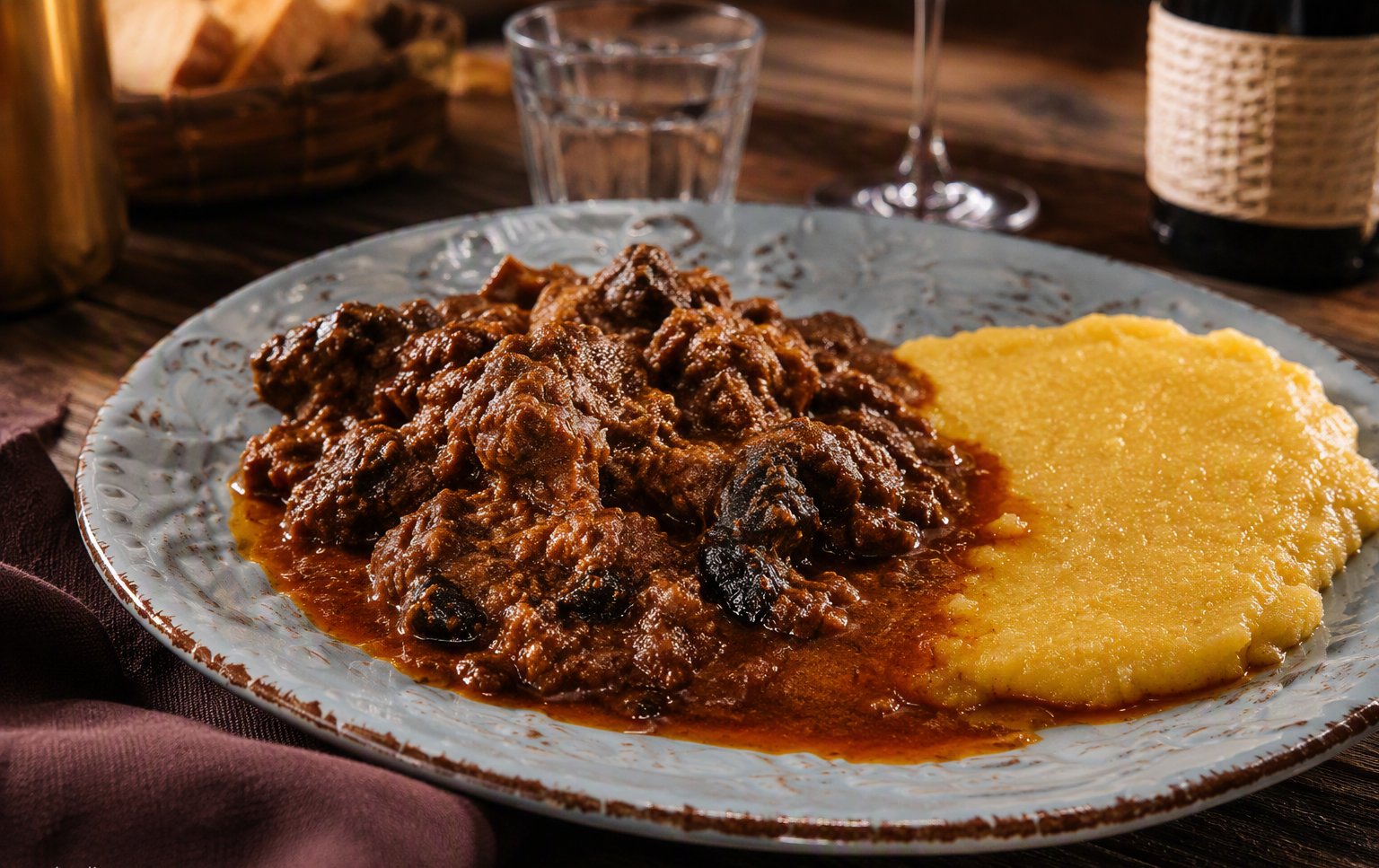 Cinghiale in umido con polenta